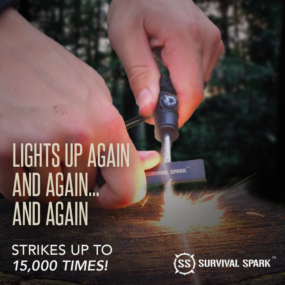 Survival Spark Magnesium Fire Starter Kit