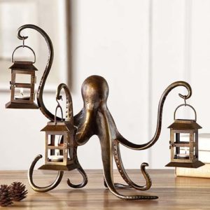 Ornate Octopus Tea Light Lamp