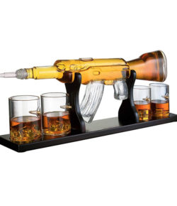 Gun Decanter Set with Bullet Glasses