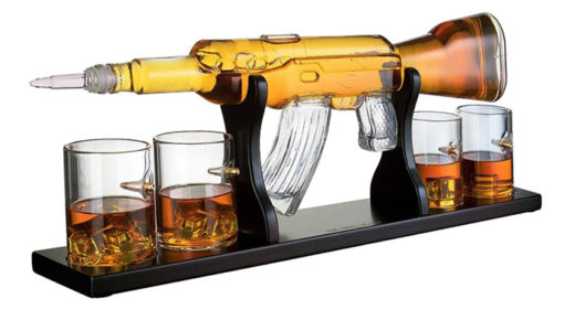 Gun Decanter Set with Bullet Glasses