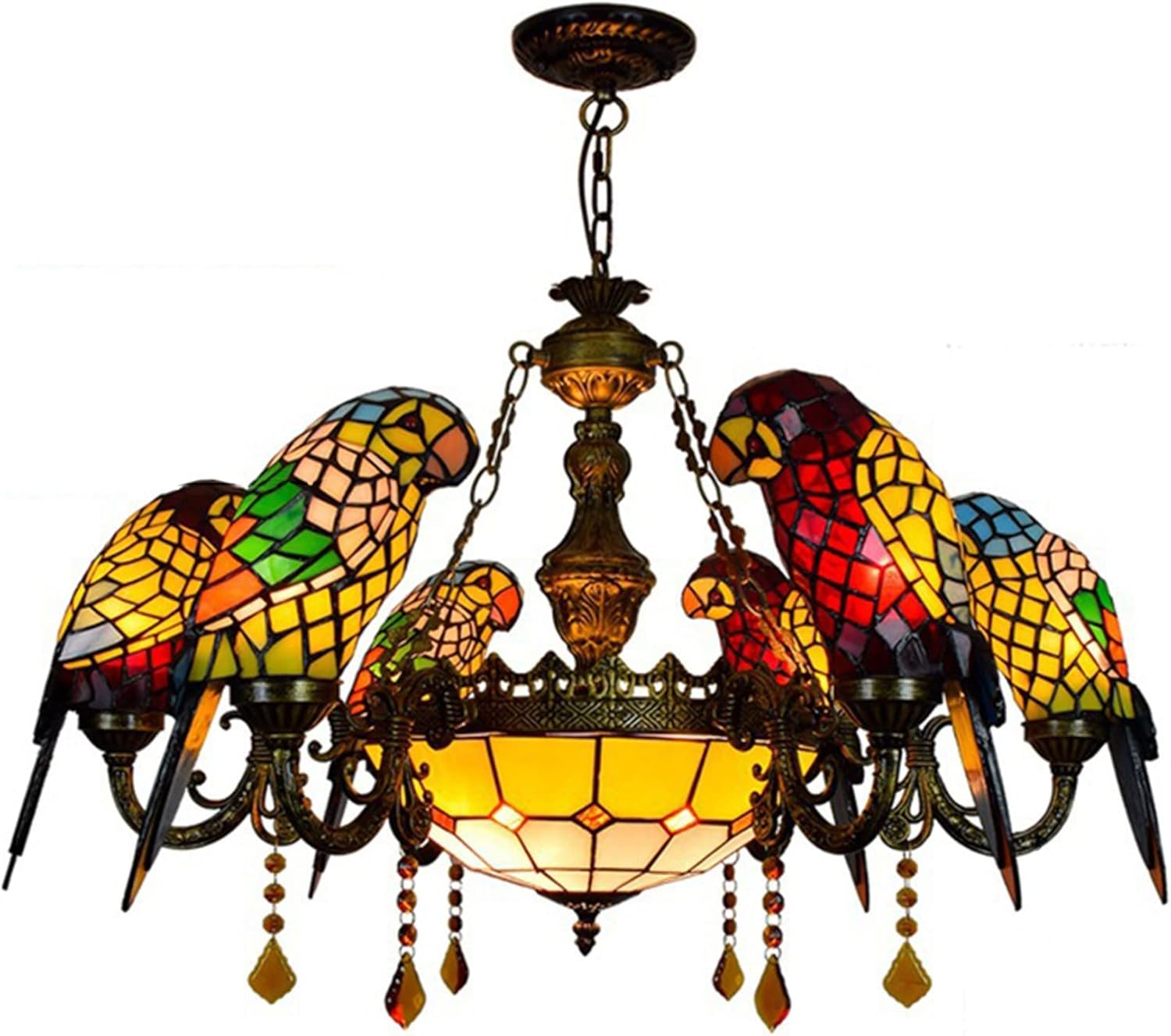 Parrot Chandelier Tiffany Style